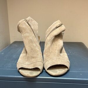 Crown Vintage Beige Suede Ankle Booties